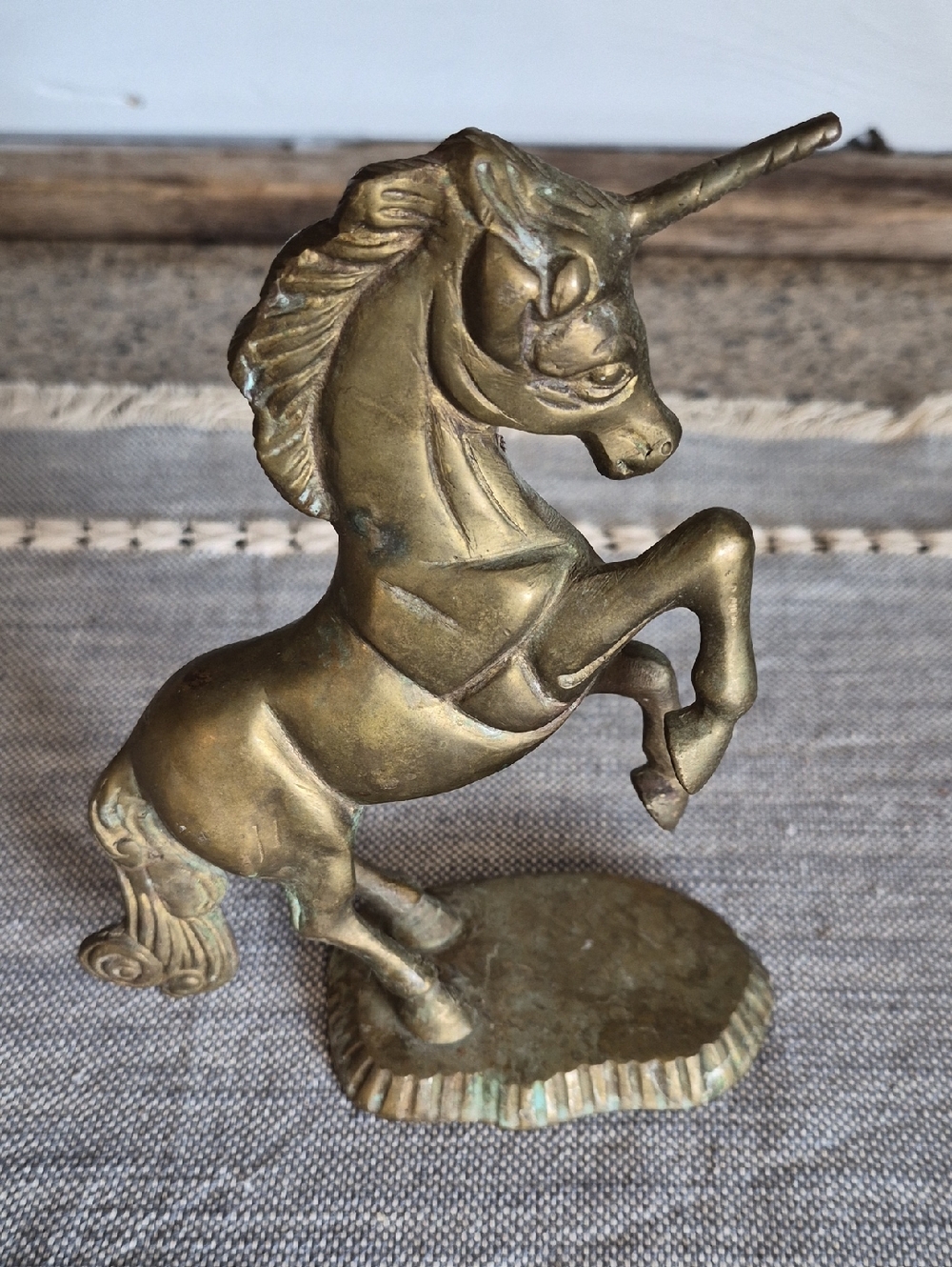 Vintage Brass Unicorn Figure
